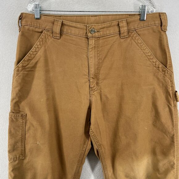 CARHARTT Pants Mens 36X30 Utility Work Loose Fit Cargo Canvas Cotton Brown - Picture 3 of 15